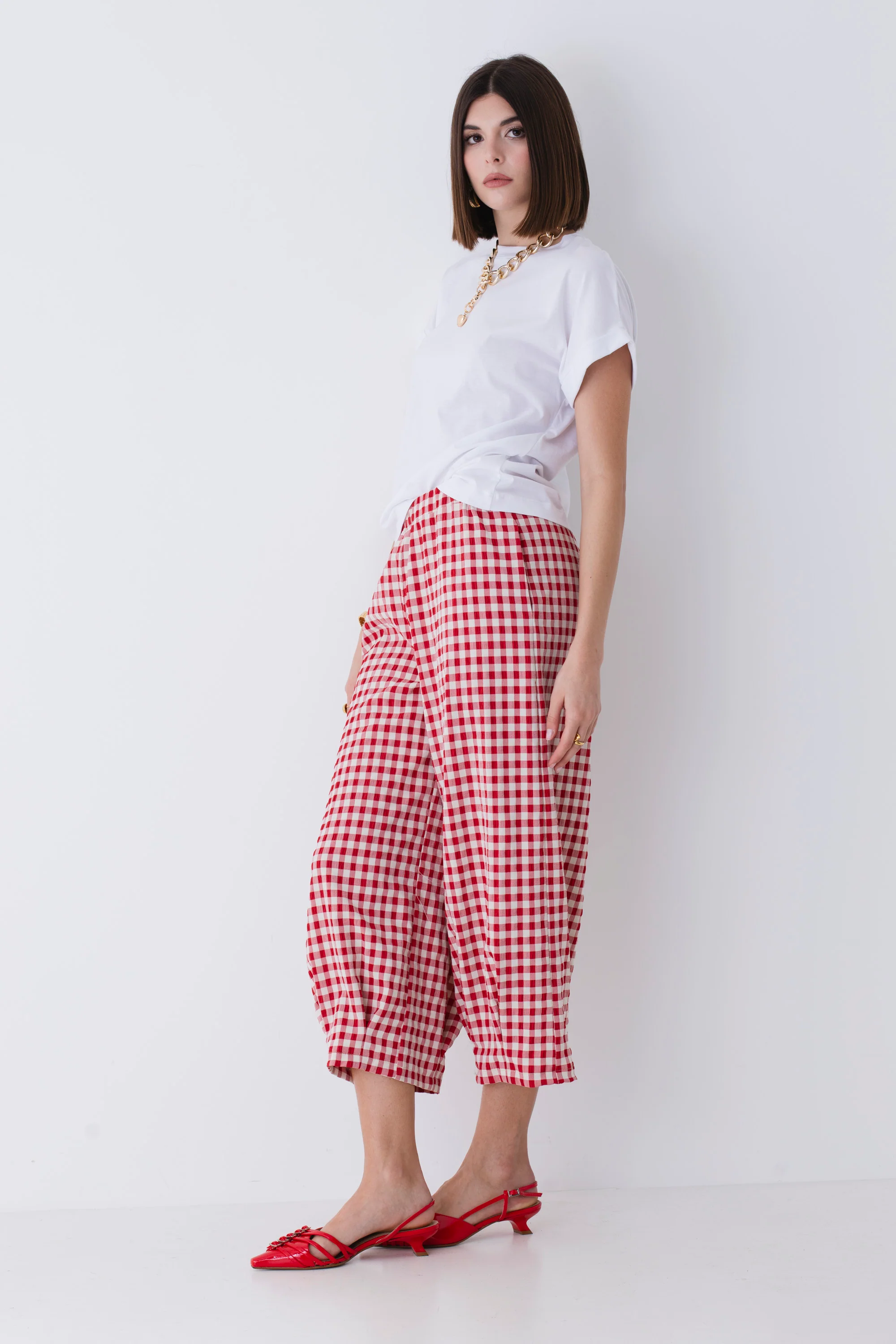 Pantaloni carrot in vichy - PE25 - Image 3