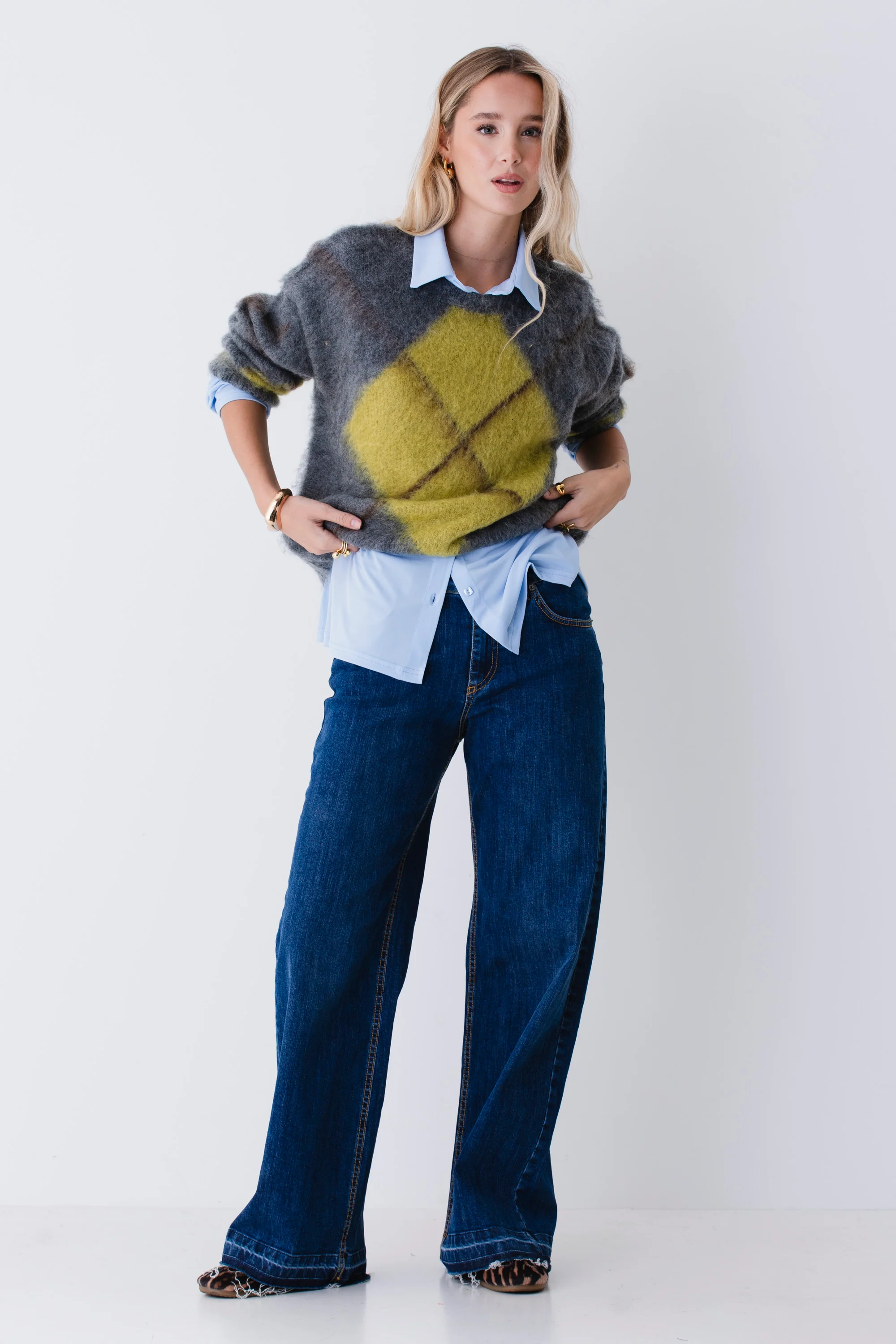 Pullover in misto mohair a quadri - FW26 - Image 6