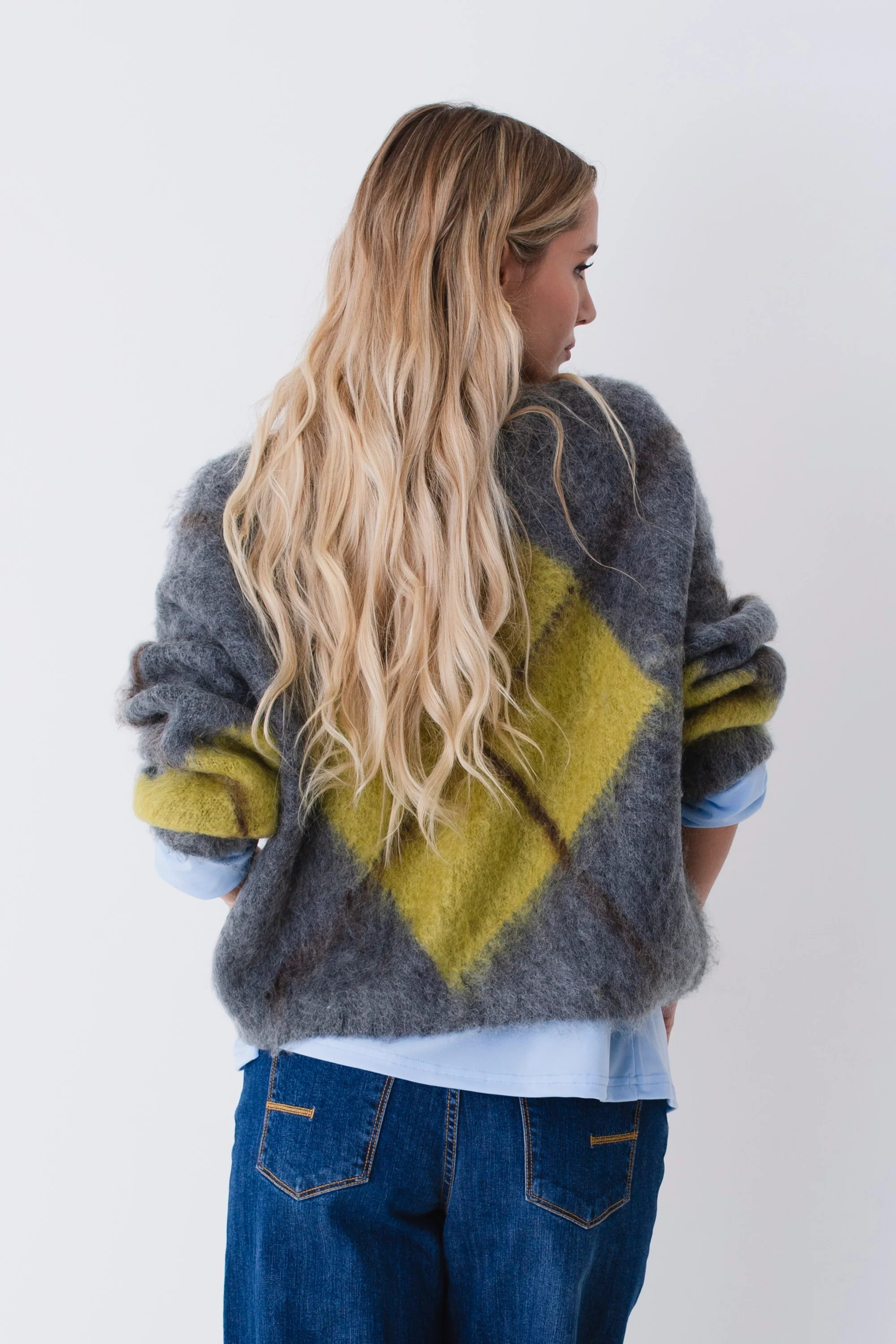 Pullover in misto mohair a quadri - FW26 - Image 7