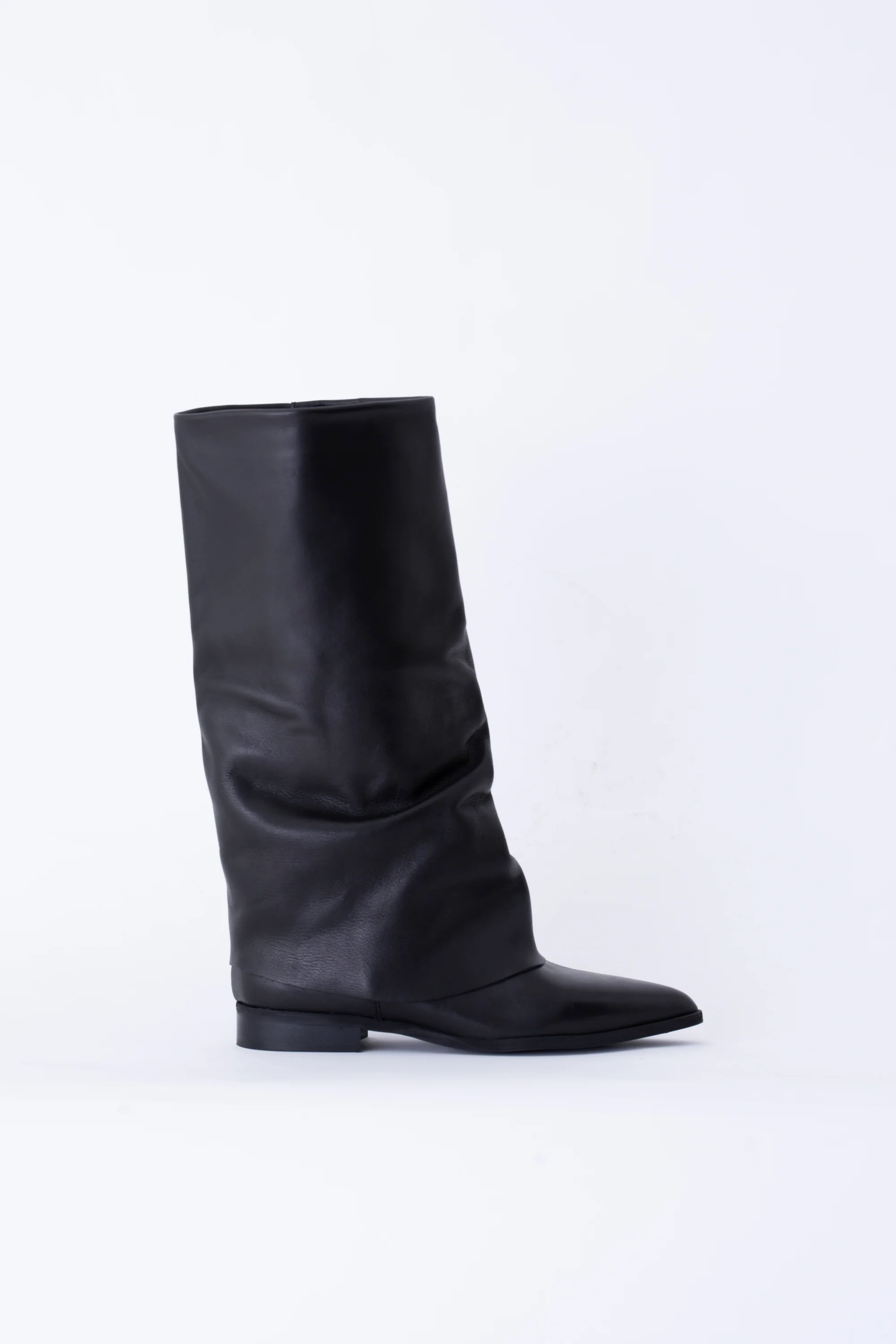 Stivale con risvolto in pelle - FW26