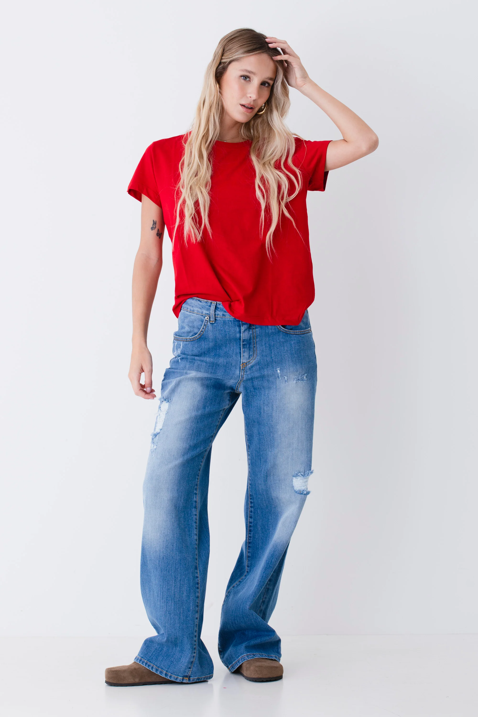 T-shirt basic girocollo in cotone - PE26