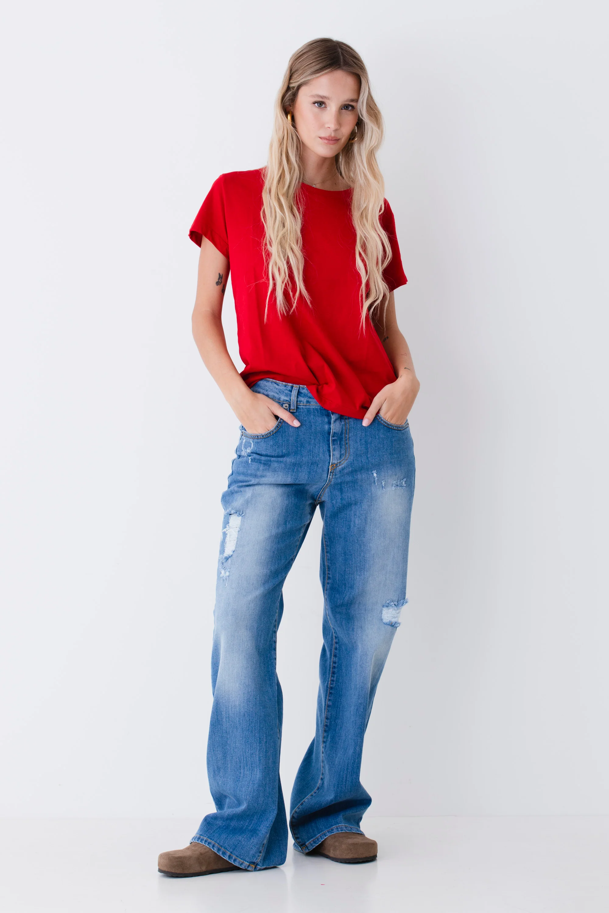 T-shirt basic girocollo in cotone - PE26 - Image 3