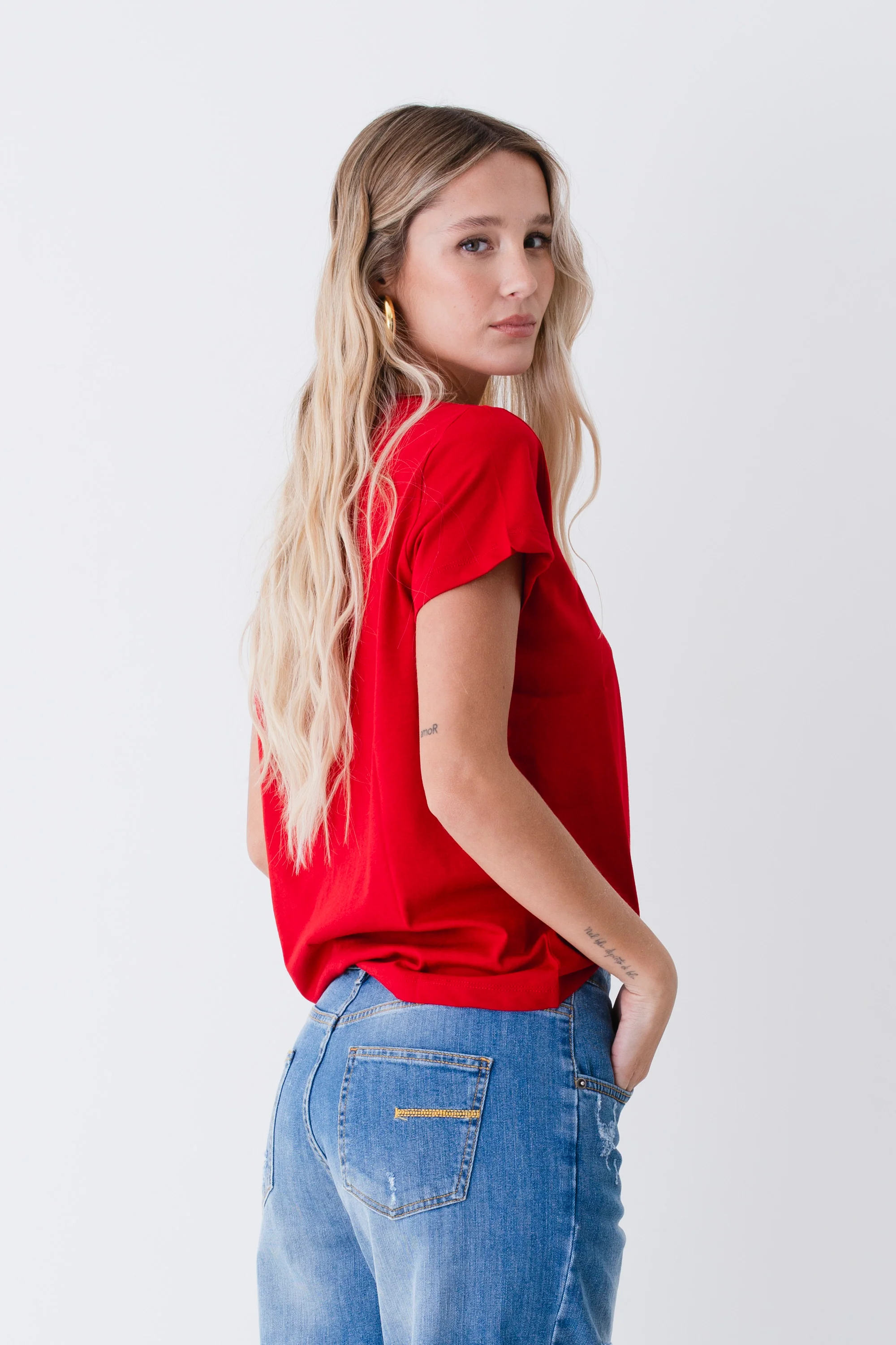 T-shirt basic girocollo in cotone - PE26 - Image 4