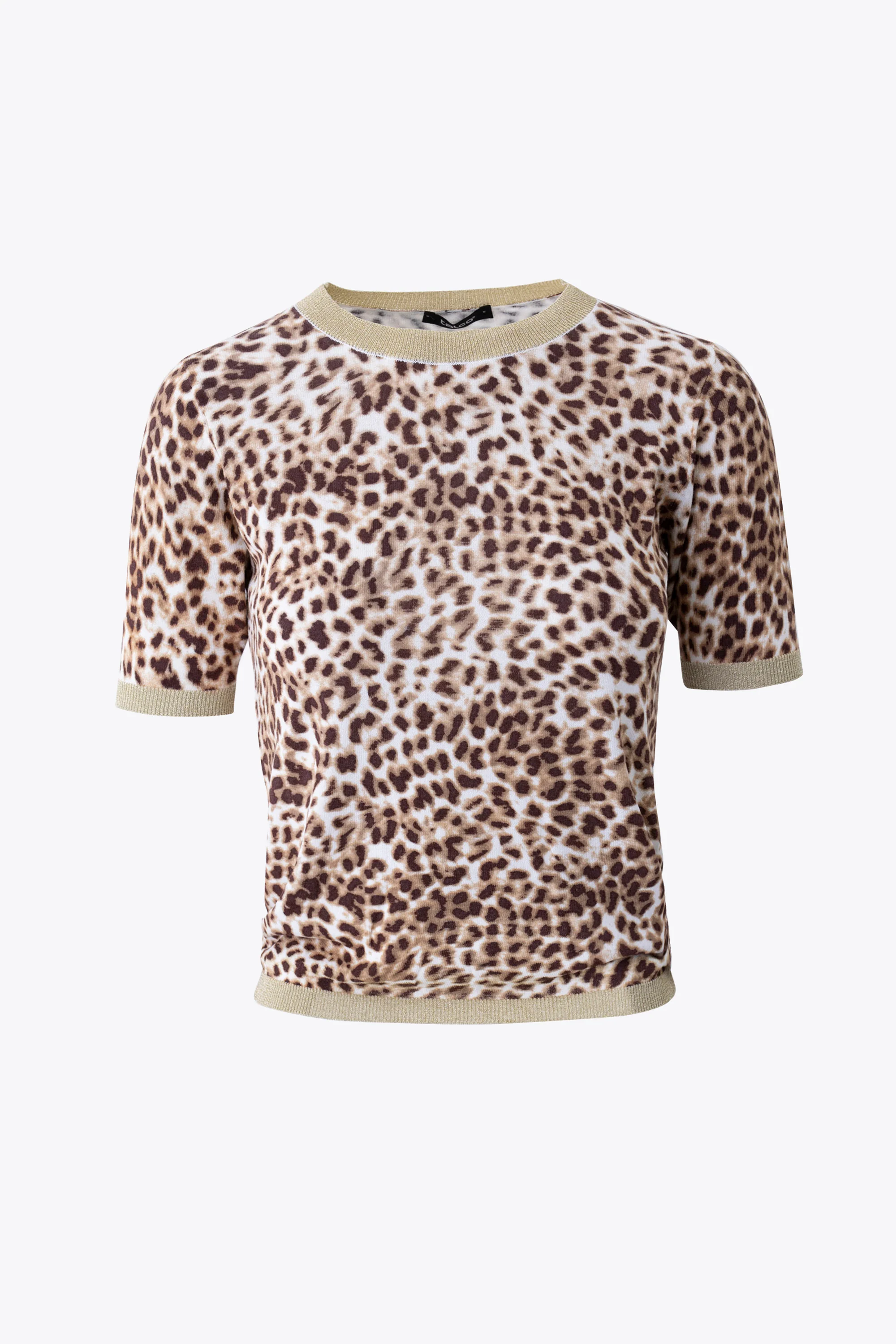 T-shirt in maglia animalier con bordi lurex - PE26 - Image 6