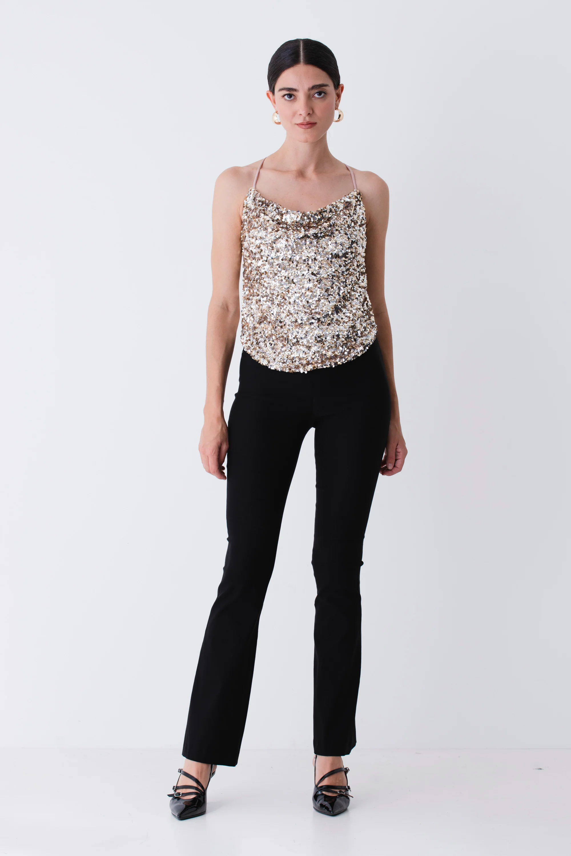 Top bretelle sottili con paillettes - FW26 - Image 5